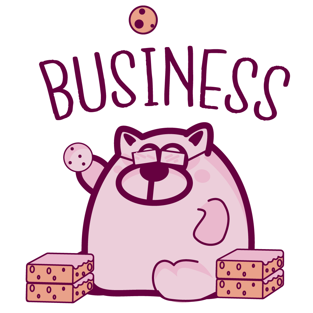 MockCakeT Trolley mascot - pink bear character