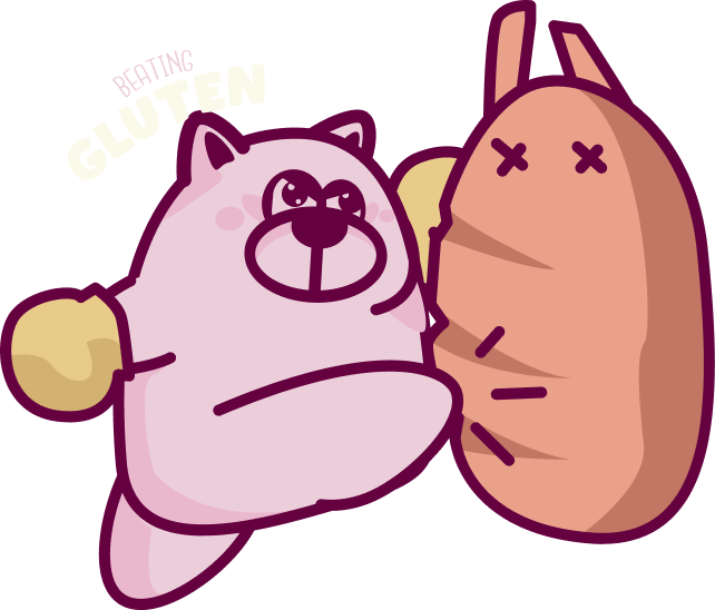 MockCakeT Trolley mascot - pink bear character