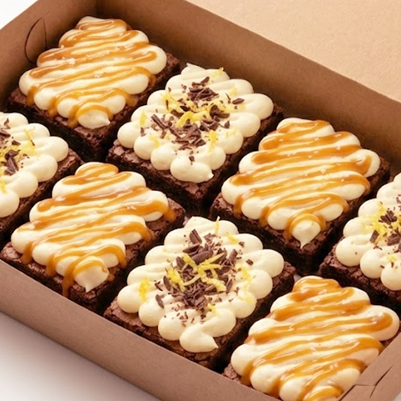 Gluten-free chocolate brownie box by The MockCakeT Trolley Frisco TX