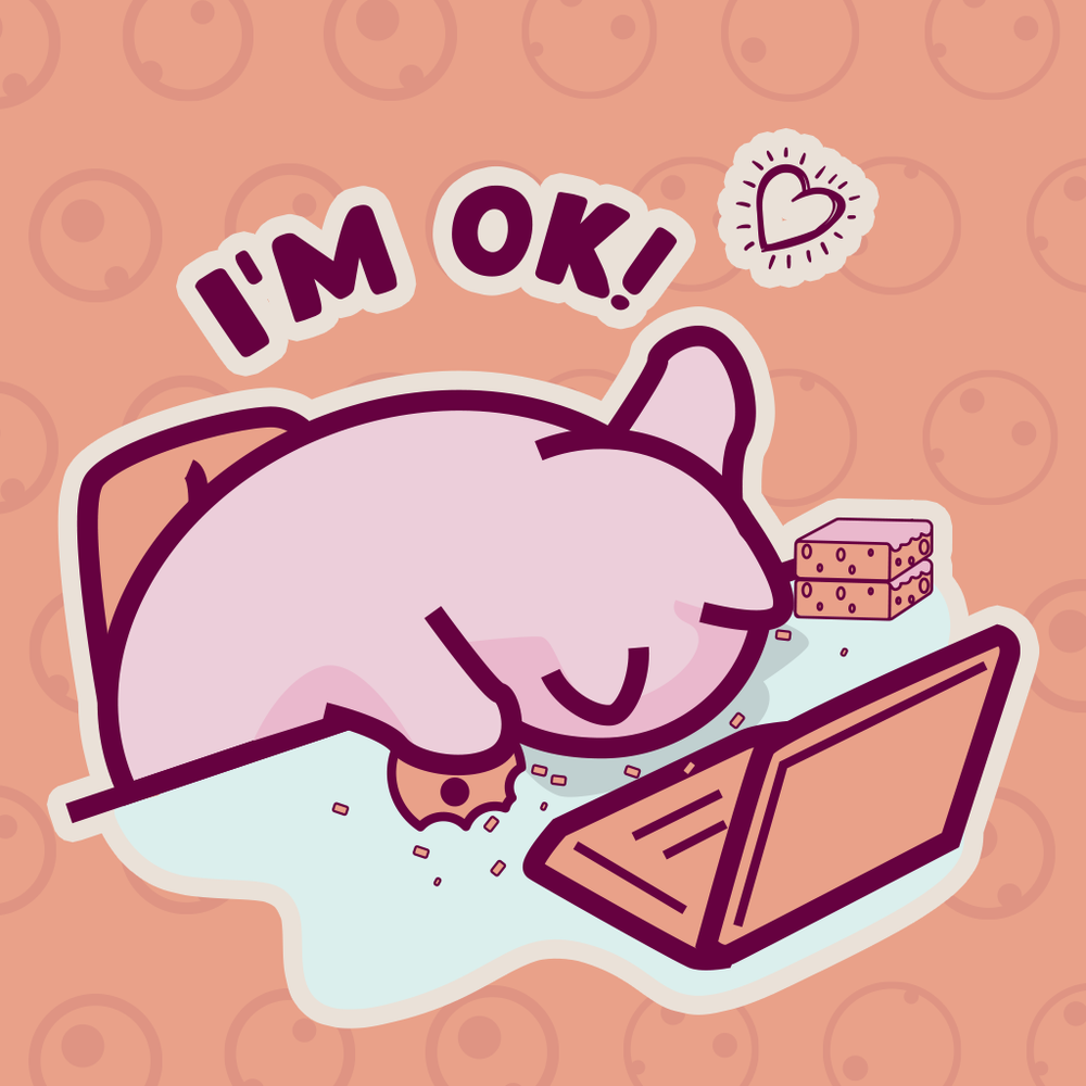 MockCakeT Trolley mascot - pink bear character