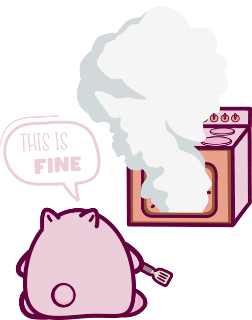 MockCakeT Trolley mascot - pink bear character