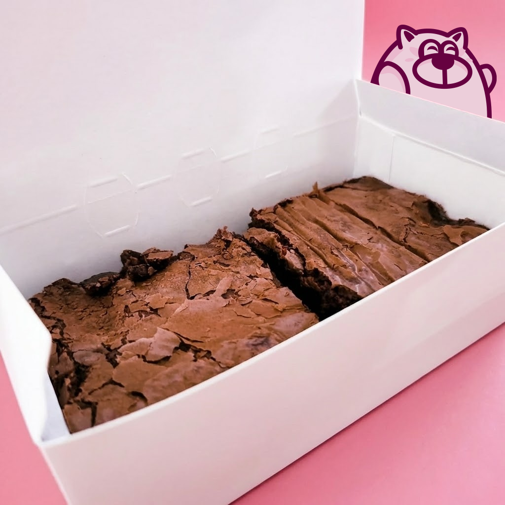 Gluten-free chocolate brownie box by The MockCake Trolley Frisco TX